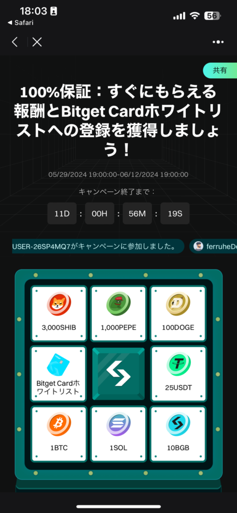 Bitgetの画面