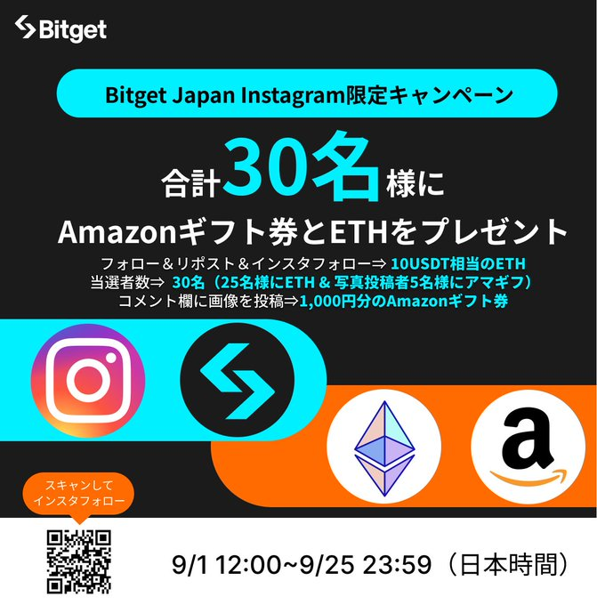 【9/25まで】Bitget Japan Instagram限定キャンペーン